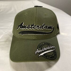 Amsterdam Netherlands Green Adjustable Cotton Souvenir Hat NWT